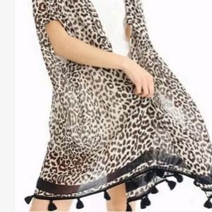 J. Crew Leopard Kimono Swim Coverup